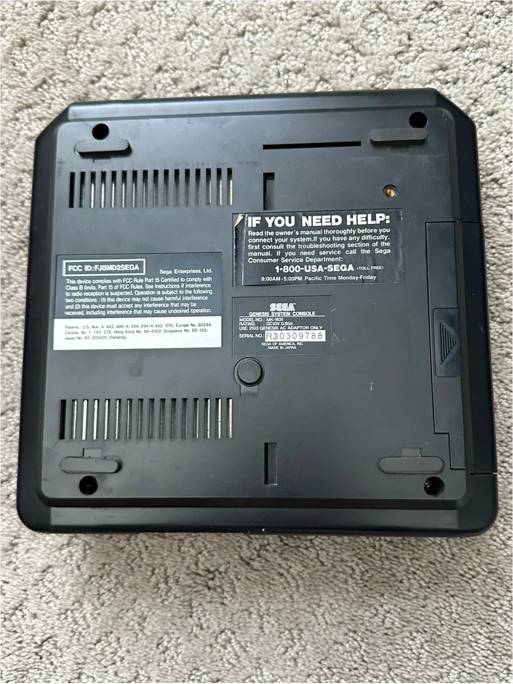 Sega Genesis Model 1 Console Model MK-1631 + King of the Monsters Game Untested